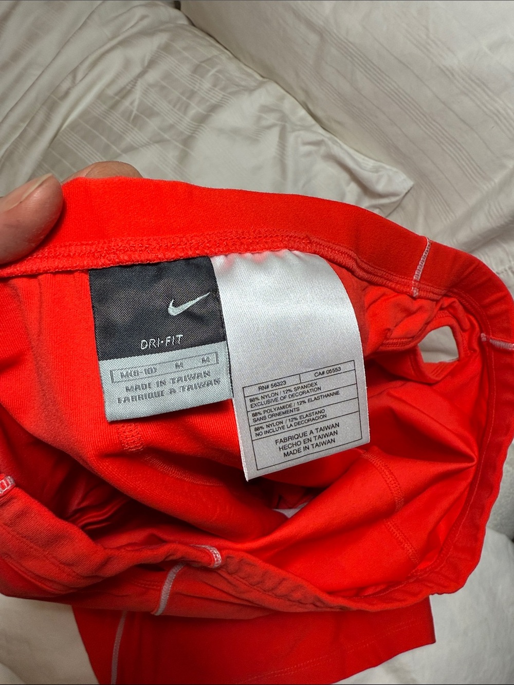 Nike Red Skort with White Swoosh and Side Cutouts - Picture 2 of 3